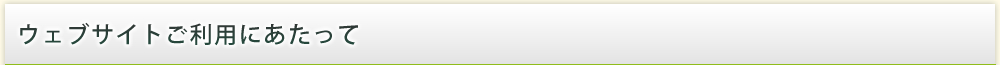ウェブサイトご利用にあたって
